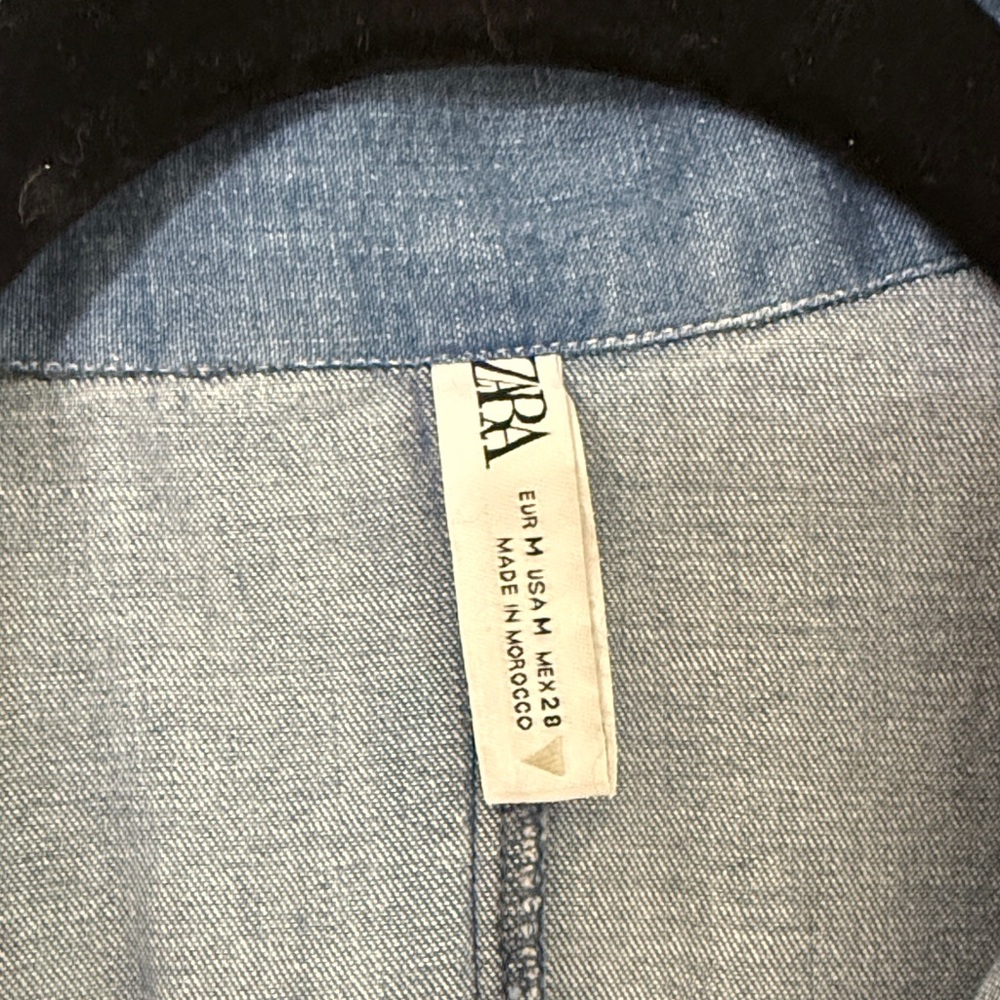 Zara Blue Denim Sleeveless Dress - Picture 2 of 2